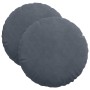 Cojines para asiento 2 pcs Gris oscuro Ø 40 x 13 cm Terciopelo