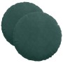 Cojines para asiento 2 pcs Verde oscuro Ø 40 x 13 cm Terciopelo