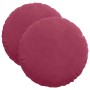 Cojines para asiento 2 pcs Rojo vino Ø 40 x 13 cm Terciopelo