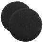 Cojines para asiento 2 pcs Negro Ø 40 x 13 cm Terciopelo