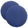Cojines para asiento 2 pcs Azul Policía Ø 40 x 13 cm Terciopelo