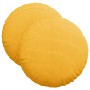 Cojines para asiento 2 pcs Amarillo Claro Ø 40 cm Tela de pana