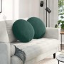 Cojines para asiento 2 pcs Verde oscuro Ø 40 x 13 cm Terciopelo