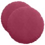 Cojines para asiento 2 pcs Rojo vino Ø 40 x 13 cm Terciopelo