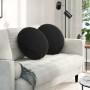 Cojines para asiento 2 pcs Negro Ø 40 x 13 cm Terciopelo