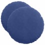 Cojines para asiento 2 pcs Azul Policía Ø 40 x 13 cm Terciopelo