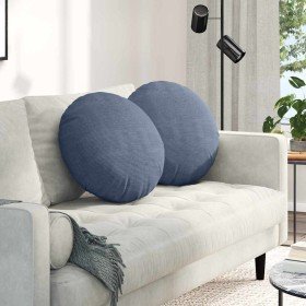 Cojines para asiento 2 pcs Azul Ø 50 cm Tela de pana en Cojines para sillas y sofás | Comprar online en Foro24