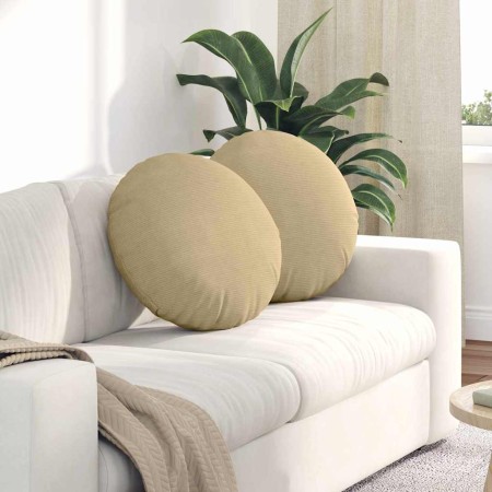 Cojines para asiento 2 pcs Verde grisáceo Ø 50 cm Tela de pana