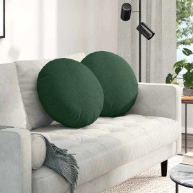 Cojines para asiento 2 pcs Verde oscuro Ø 50 cm Tela de pana