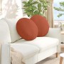 Cojines para asiento 2 pcs Rojo Naranja Ø 50 cm Tela de pana