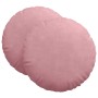 Cojines para asiento 2 pcs Rosa Ø 40 x 13 cm Terciopelo