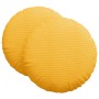 Cojines para asiento 2 pcs Amarillo Claro Ø 60 cm Tela de pana