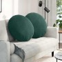 Cojines para asiento 2 pcs Verde oscuro Ø80 x 29 cm Terciopelo en Cojines para sillas y sofás | Comprar online en Foro24