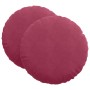 Cojines para asiento 2 pcs Rojo vino Ø80 x 29 cm Terciopelo