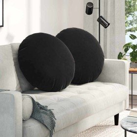 Cojines para asiento 2 pcs Negro Ø80 x 29 cm Terciopelo
