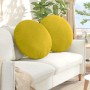 Cojines para asiento 2 pcs Amarillo Ø80 x 29 cm Terciopelo