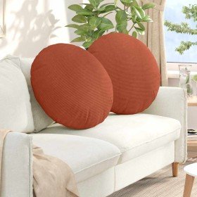 Cojines para asiento 2 pcs Rojo Naranja Ø 80 cm Tela de pana en Cojines para sillas y sofás | Comprar online en Foro24