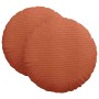 Cojines para asiento 2 pcs Rojo Naranja Ø 80 cm Tela de pana