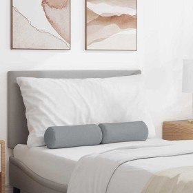 Cojines Bolster 2 pcs Gris Claro Ø 15 x 40 cm tela