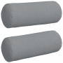 Cojines Bolster 2 pcs Gris Claro Ø 15 x 40 cm tela