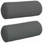 Cojines Bolster 2 pcs Gris oscuro Ø 15 x 40 cm tela
