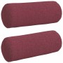 Cojines Bolster 2 pcs Rojo vino Ø 15 x 40 cm tela