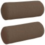Cojines Bolster 2 pcs Marrón Ø 15 x 40 cm tela