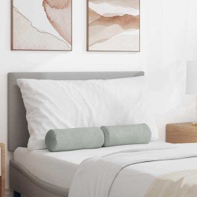 Cojines Bolster 2 pcs Gris Claro Ø 15 x 40 cm Tela de pana