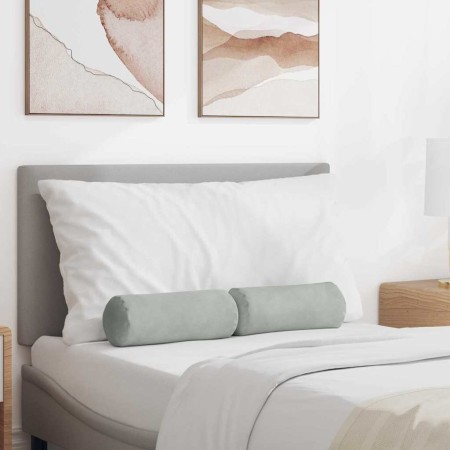 Cojines Bolster 2 pcs Gris Claro Ø 15 x 40 cm Tela de pana