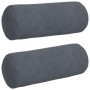 Cojines Bolster 2 pcs Gris oscuro Ø 15 x 40 cm Tela de pana