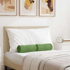 Cojines Bolster 2 pcs Verde claro Ø 15 x 40 cm Tela de pana
