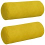Cojines Bolster 2 pcs Amarillo Ø 15 x 40 cm Tela de pana
