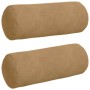 Cojines Bolster 2 pcs Marrón Ø 15 x 40 cm Tela de pana