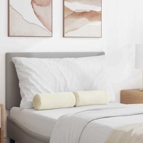 Cojines Bolster 2 pcs Crema Ø 15 x 40 cm Tela de pana