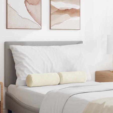 Cojines Bolster 2 pcs Crema Ø 15 x 40 cm Tela de pana