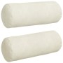 Cojines Bolster 2 pcs Crema Ø 15 x 40 cm Tela de pana