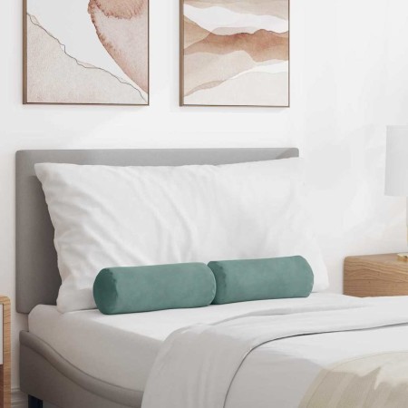 Cojines Bolster 2 pcs Verde Mar Ø 15 x 40 cm Tela de pana