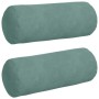 Cojines Bolster 2 pcs Verde Mar Ø 15 x 40 cm Tela de pana