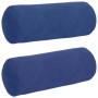 Cojines Bolster 2 pcs Azul Policía Ø 15 x 40 cm Tela de pana