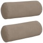 Cojines Bolster 2 pcs Taupé Ø 15 x 40 cm Tela de microfibra