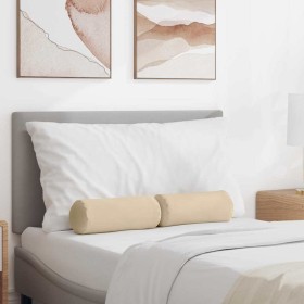 Cojines Bolster 2 pcs Crema Ø 15 x 40 cm Tela de microfibra