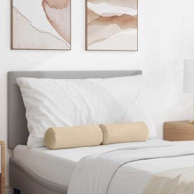 Cojines Bolster 2 pcs Crema Ø 15 x 40 cm Tela de microfibra