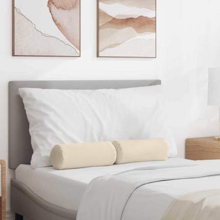 Cojines Bolster 2 pcs Beige Ø 15 x 40 cm Tela de microfibra