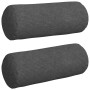 Cojines Bolster 2 pcs Gris oscuro Ø 15 x 40 cm Tela de pana