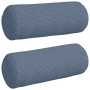 Cojines Bolster 2 pcs Azul Ø 15 x 40 cm Tela de pana