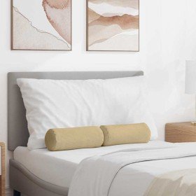 Cojines Bolster 2 pcs Verde grisáceo Ø 15 x 40 cm Tela de pana