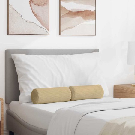 Cojines Bolster 2 pcs Verde grisáceo Ø 15 x 40 cm Tela de pana