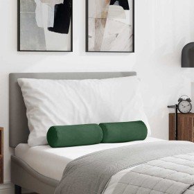 Cojines Bolster 2 pcs Verde oscuro Ø 15 x 40 cm Tela de pana