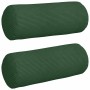 Cojines Bolster 2 pcs Verde oscuro Ø 15 x 40 cm Tela de pana