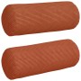 Cojines Bolster 2 pcs Rojo Naranja Ø 15 x 40 cm Tela de pana